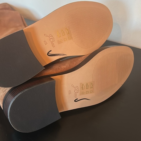 J. Crew Over the Knee Riding Boots Rich Walnut Suede BA770 Size 6.5 Brown - Picture 3 of 5